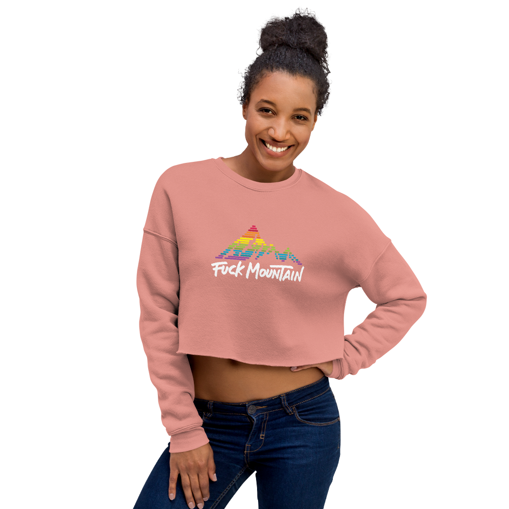 Fuck Mountain 8-Bit Crop Sweatshirt